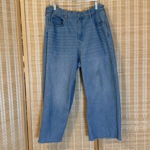 Old Navy Womens 16 Jeans Extra High-Rise Sky Hi Wide Leg Western Cottagecore